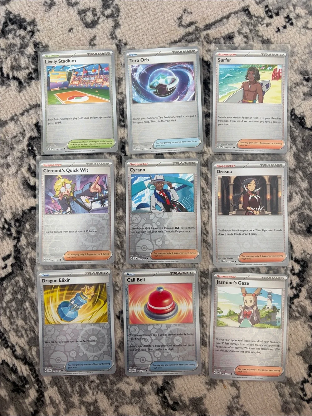 Pokémon Surging Sparks Reverse Holo Trainer Lot 12 Cards | ✨5/$25✨